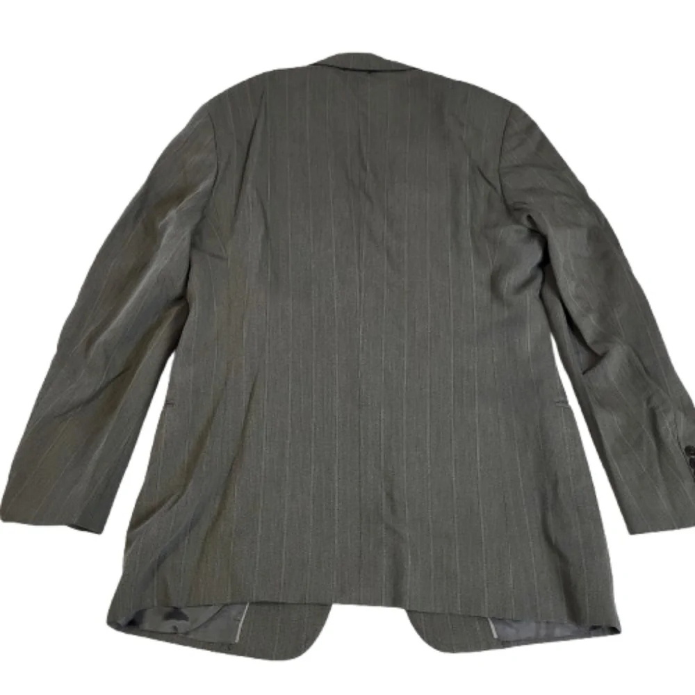 Armani Collezioni Suit Jacket Grey Striped Wool Blend Italian‎ Men's Size 42 L